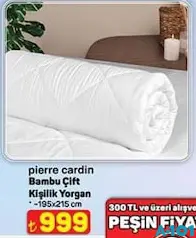 PİERRE CARDİN BAMBU ÇİFT KİŞİLİK YORGAN 195X215 CM fiyat ve kampanya bilgisi